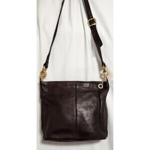 Carla Marchi Purse Brown‎ Leather Made In Korea EUC